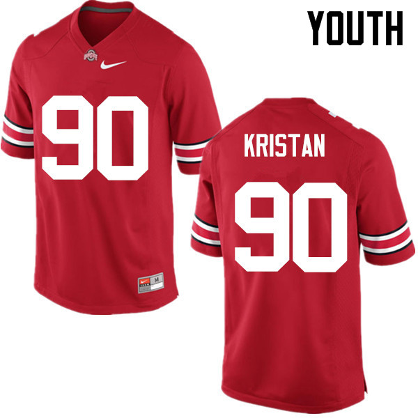 Youth Ohio State Buckeyes #90 Bryan Kristan Red Game College Stitched Football Jersey 23WQ044RF